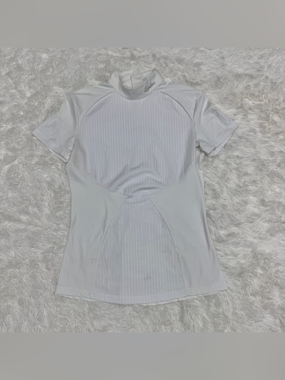 Women’s XL White Equiline Short Sleeve Horseback Riding Show Shirt